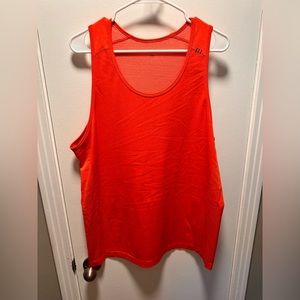 2 lululemon tanks, red/orange, light blue